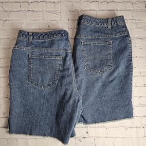Vintage Faded Glory Denim Shorts‎ Plus Size 18W Raw Hem Stretch (Bunde Of 2)
